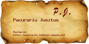 Pacurariu Jusztus névjegykártya